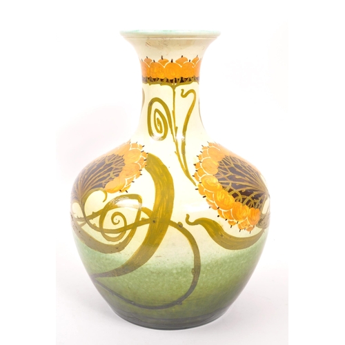 18 - Clarissa Ault - A late 19th Century circa 1890s glazed earthenware ceramic Arts and Crafts vase by C... 