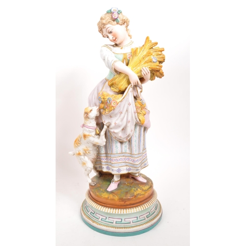 180 - A pair of 19th century Italian porcelain figures. The figures each raised on round pedestal bases, w... 