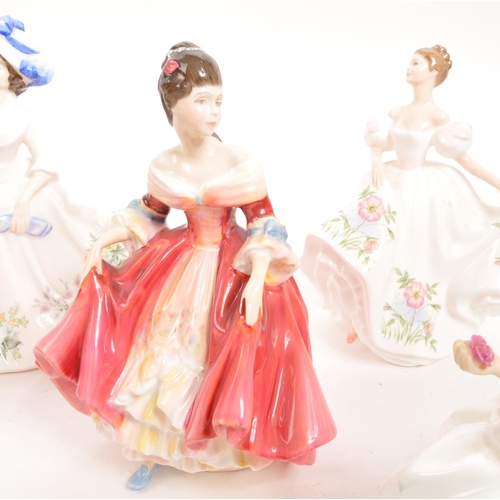 188 - Royal Doulton - A collection of eight porcelain china Royal Doulton lady figurines. Comprising of: M... 