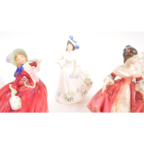 188 - Royal Doulton - A collection of eight porcelain china Royal Doulton lady figurines. Comprising of: M... 