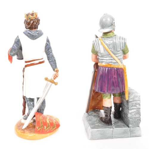 19 - Royal Doulton - Two porcelain china Royal Doulton figurines in the form of knights. Comprising of Ri... 