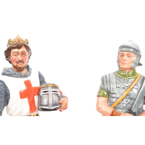 19 - Royal Doulton - Two porcelain china Royal Doulton figurines in the form of knights. Comprising of Ri... 