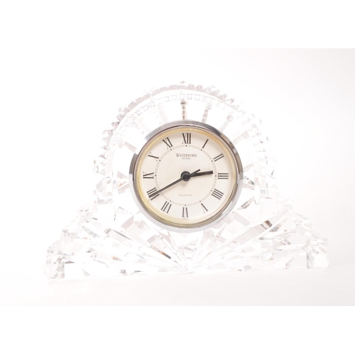 193 - Waterford Crystal - A 20th Century vintage Waterford Crystal Quartz mantel clock having cut glass de... 