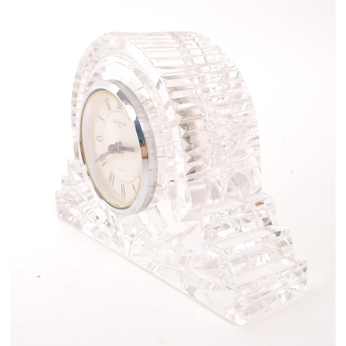 193 - Waterford Crystal - A 20th Century vintage Waterford Crystal Quartz mantel clock having cut glass de... 