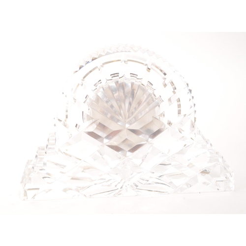 193 - Waterford Crystal - A 20th Century vintage Waterford Crystal Quartz mantel clock having cut glass de... 