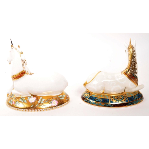 2 - Royal Crown Derby - Two porcelain china limited edition Royal Crown Derby paperweight figures in the... 