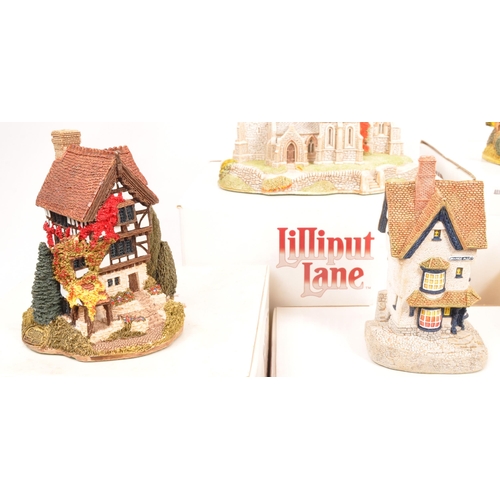 212 - Lilliput Lane - A collection of ten 20th Century Lilliput Lane cottage model figures all in original... 