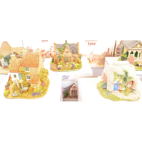 217 - Lilliput Lane - A collection of fifteen Lilliput Lane cottage model figures all in original boxes, s... 