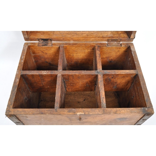 227 - A 19th century oak wood domed top bottle casket box. The casket having a hinged lid to top, with met... 