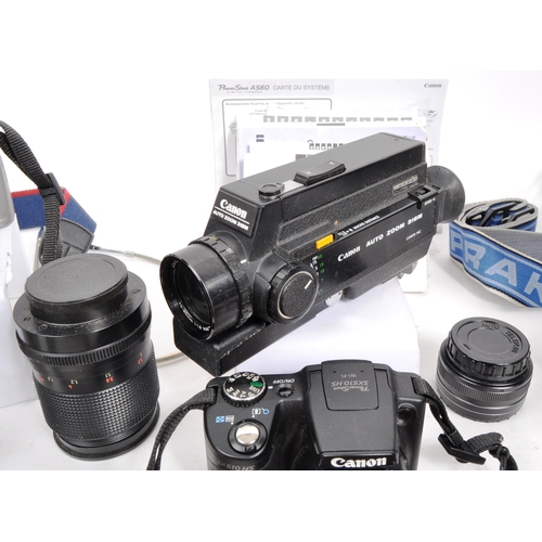 236 - Olympus / Praktica / Canon - A collection of cameras and accessories to include an Olympus mju 140, ... 