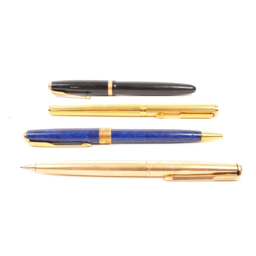 245 - Parker - A collection of four 20th century Parker pens. Two of the pens being fountain pens, with on... 