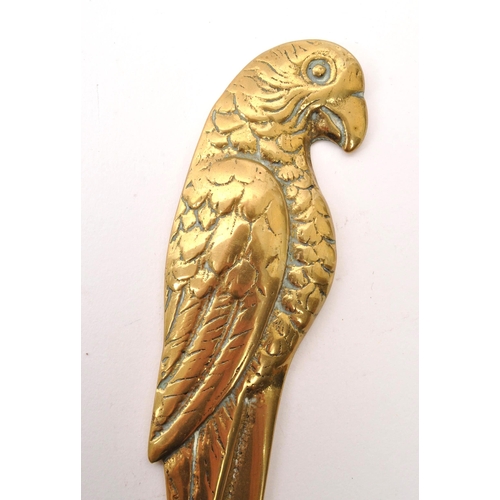 248 - A 20th Century vintage brass letter opener in the form of a parrot. Measuring approximately 19cm x 5... 