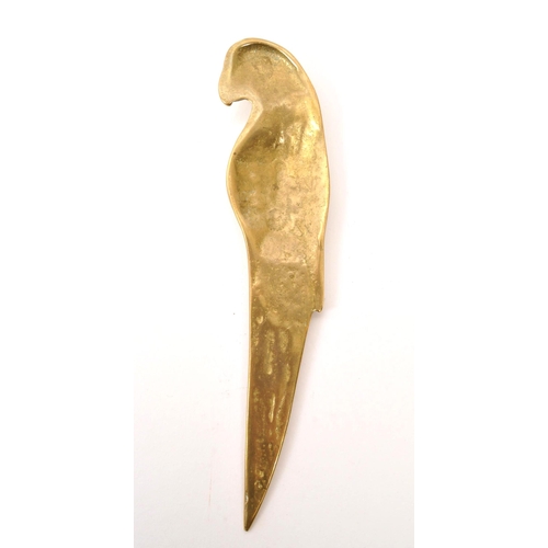 248 - A 20th Century vintage brass letter opener in the form of a parrot. Measuring approximately 19cm x 5... 