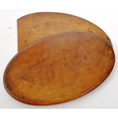 254 - An early 20th Century Edwardian walnut personalised handheld oval slide mirror having inlaid swallow... 