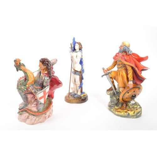 27 - Royal Doulton - Two porcelain china Royal Doulton figurines in the form of knights comprising of Joa... 