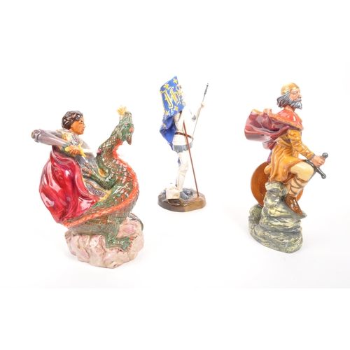 27 - Royal Doulton - Two porcelain china Royal Doulton figurines in the form of knights comprising of Joa... 