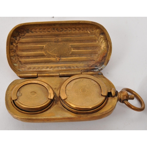 279 - A collection of early 20th century gold sovereign coin cases. Six in total, most of metal constructi... 