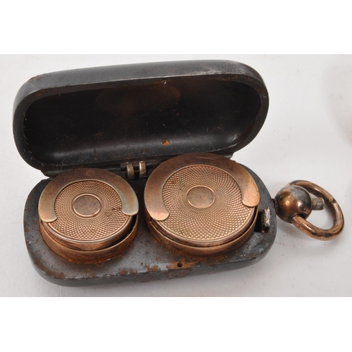 279 - A collection of early 20th century gold sovereign coin cases. Six in total, most of metal constructi... 