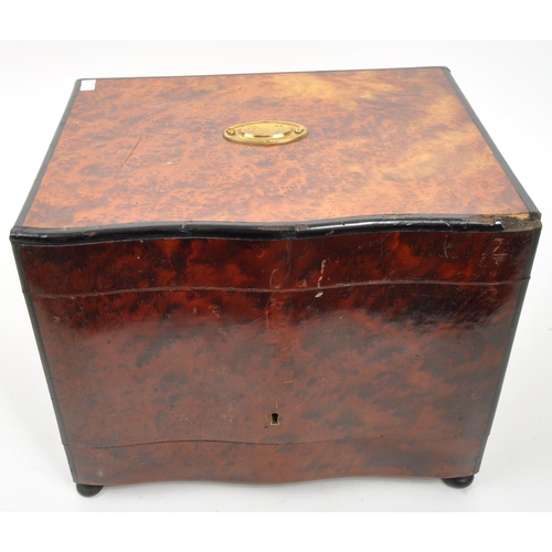 283 - An early 20th Century mahogany bell tantalus drinks box with four decanter lift out fitted interior.... 