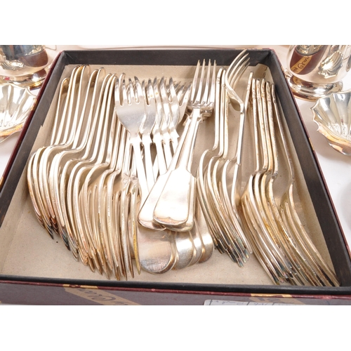 305 - A large collection of 20th century silver plate tableware and decorative items. The collection to in... 