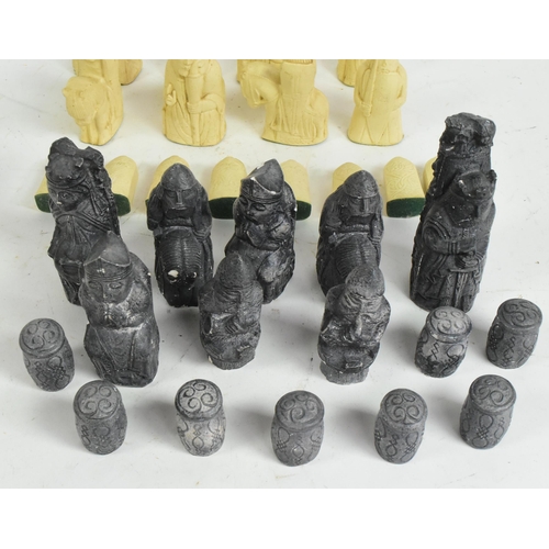 318 - Isle of Lewis - Two sets of Isle of Lewis chess pieces modelled after the 12th Century Medieval Scot... 