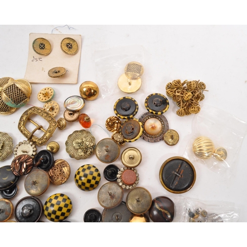 328 - A collection of 20th Century vintage buttons 1920s Art Deco and onwards in gold / yellow / brown col... 