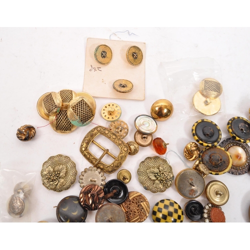 328 - A collection of 20th Century vintage buttons 1920s Art Deco and onwards in gold / yellow / brown col... 