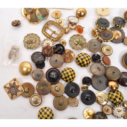 328 - A collection of 20th Century vintage buttons 1920s Art Deco and onwards in gold / yellow / brown col... 