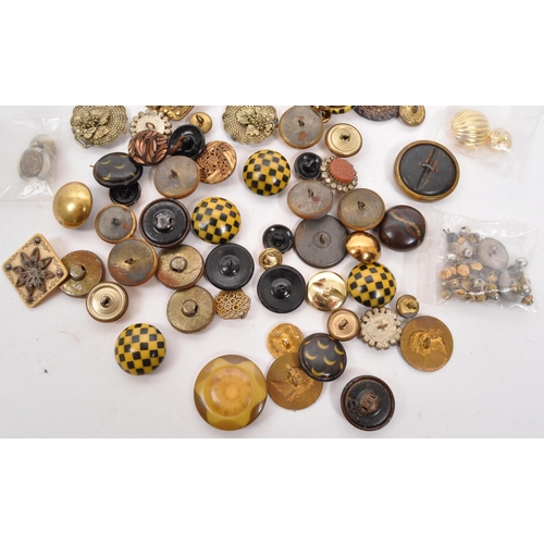 328 - A collection of 20th Century vintage buttons 1920s Art Deco and onwards in gold / yellow / brown col... 