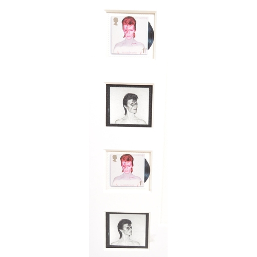 343 - David Bowie - an Aladdin Sane Royal Mail Anniversary Frame. Including five stamps by Royal Mail base... 