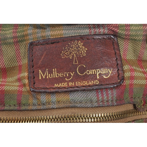 351 - Mulberry - A vintage Mulberry suede and leather handbag. The handbag having a single shoulder strap,... 