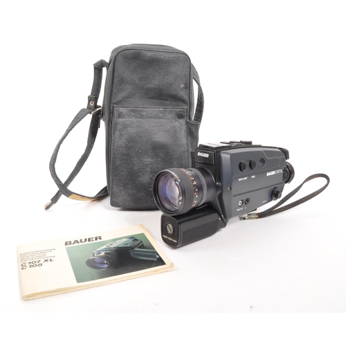 363 - Bauer - A late 20th century circa. 1980s Bauer C107XL super 8 cine camera camcorder. Featuring a Mac... 