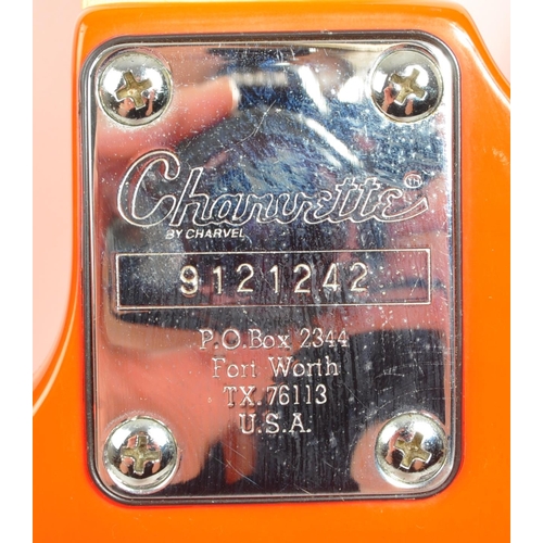 414 - Charvel - Charvette - Musical string instrument, contemporary electric guitar. Red colourway with fr... 