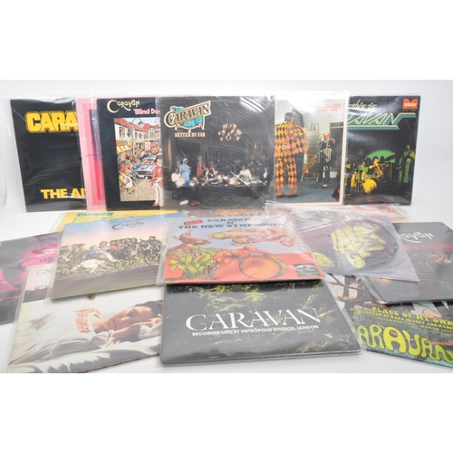 418 - Caravan - A collection of 20th century Caravan progressive rock vinyl LP records. The collection to ... 