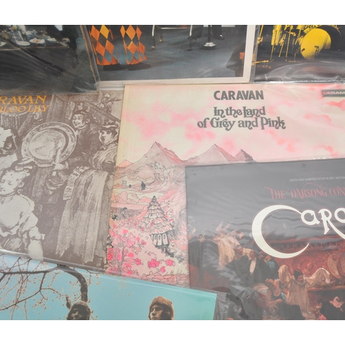 418 - Caravan - A collection of 20th century Caravan progressive rock vinyl LP records. The collection to ... 