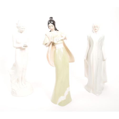 43 - Royal Doulton - A collection of three porcelain china Royal Doulton figurines comprising of: Sophist... 