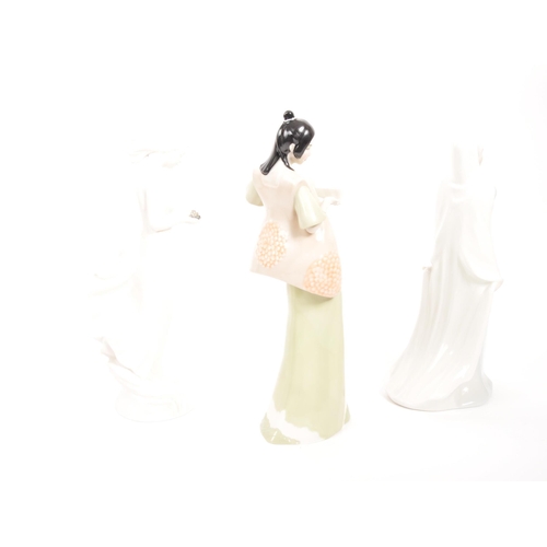 43 - Royal Doulton - A collection of three porcelain china Royal Doulton figurines comprising of: Sophist... 