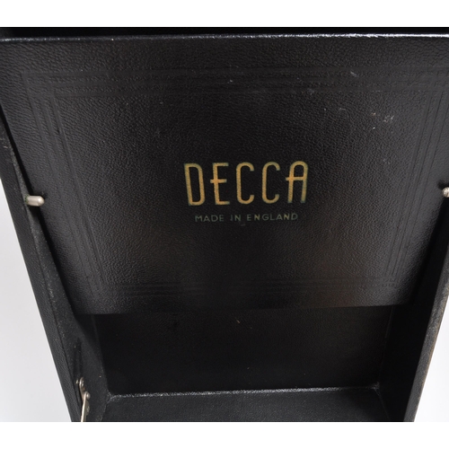 433 - Decca - A 20th Century vintage circa 1930s Decca 50 wind up portable gramophone. In black carry case... 