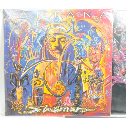 435 - Carlos Santana - A collection of 20th century Santana pop rock vinyl LP records. The collection to i... 