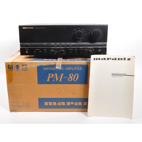 438 - Marantz - A late 20th century 1990s Marantz PM-80 Hi-Fi audio integrated amplifier. For use with bi-... 