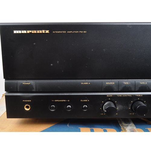 438 - Marantz - A late 20th century 1990s Marantz PM-80 Hi-Fi audio integrated amplifier. For use with bi-... 