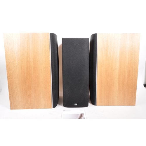 441 - Bowers & Wilkins - A collection of B&W oak cased Hi-Fi audio speakers. The collection consisting of ... 