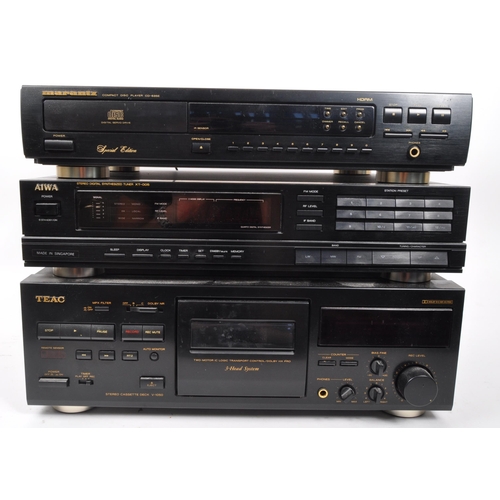 446 - A vintage 20th century Hi-Fi audio stacking system. The collection to feature a Marantz DC-63SE CD p... 