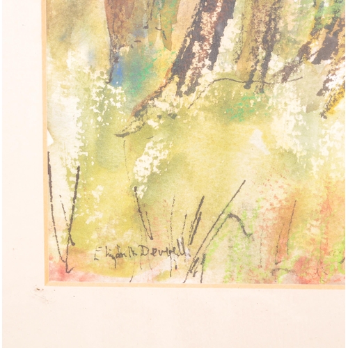 468 - Elizabeth Deverell
 Into the Wood
 Watercolour, ink and oil pastel
 57cm x 49.5cm

 A 20th Century w... 