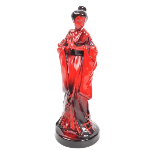 53 - Royal Doulton - A pair of porcelain china Royal Doulton Flambe figurines comprising of Samurai Warri... 