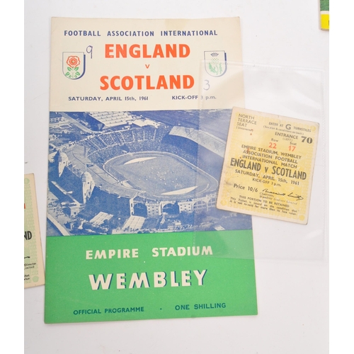 545 - Sporting Interest - A collection of six mid 20th century England Vs Scotland international football ... 