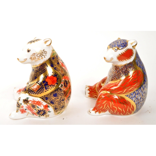 70 - Royal Crown Derby - Two porcelain china Royal Crown Derby paperweight figures in the form of ' Honey... 