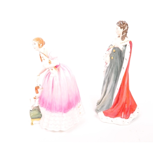 76 - Royal Doulton - Two porcelain china limited edition Royal Doulton figurines from the Queens of the R... 