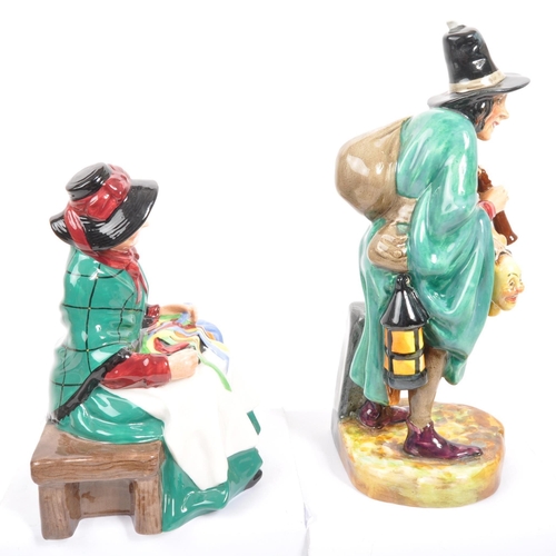 87 - Royal Doulton - Two porcelain china Royal Doulton figurines comprising of The Mask Seller HN2103 and... 