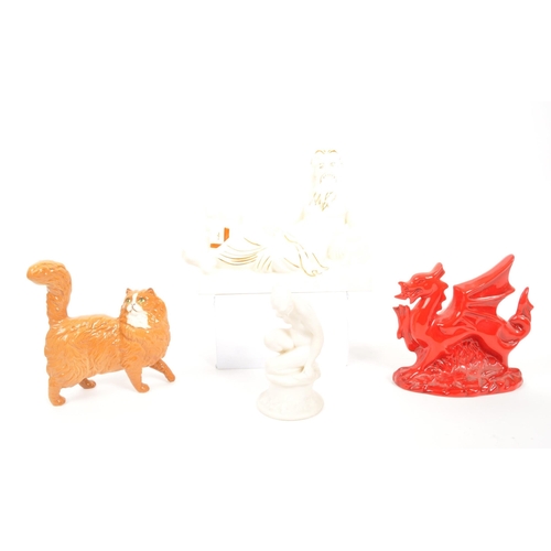 91 - Royal Doulton - A collection of four porcelain china Royal Doulton figurines. Comprising of: Old Fat... 